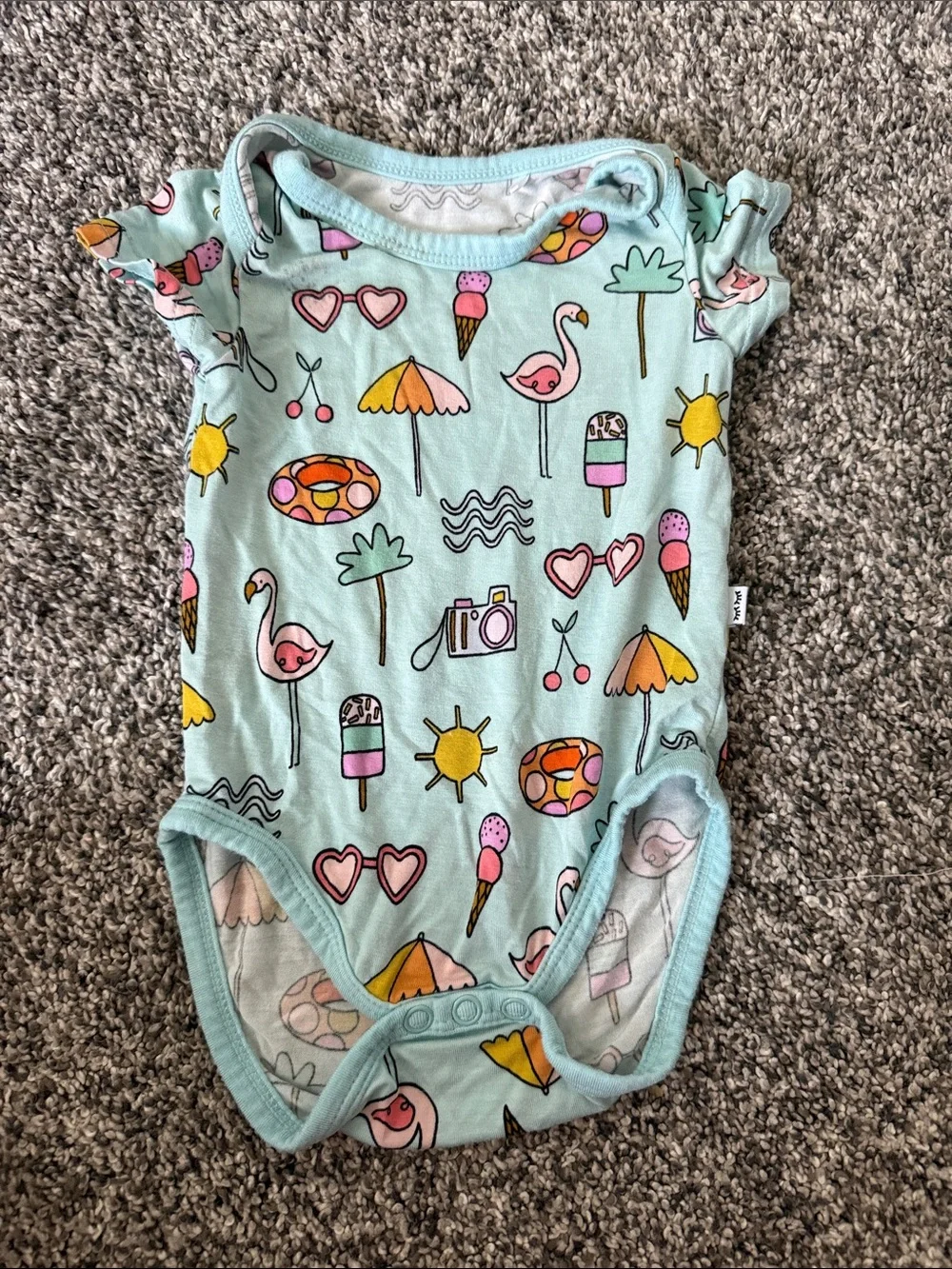 Little Sleepies Bundle Bodysuits Onesies Dress Size 0-3M Ice Cream Butterfly